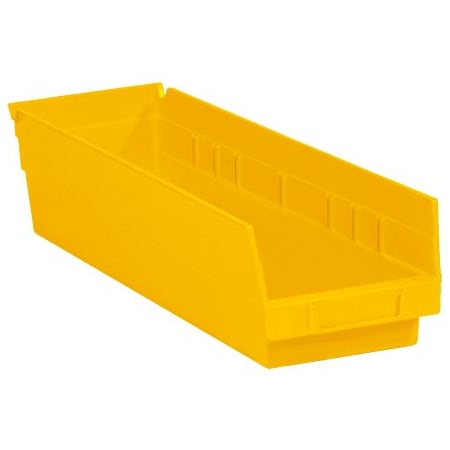 Bsc Preferred 17-7/8 x 4 1/8 x 4'' Yellow Plastic Shelf Bin Boxes, 20PK BUY00013288